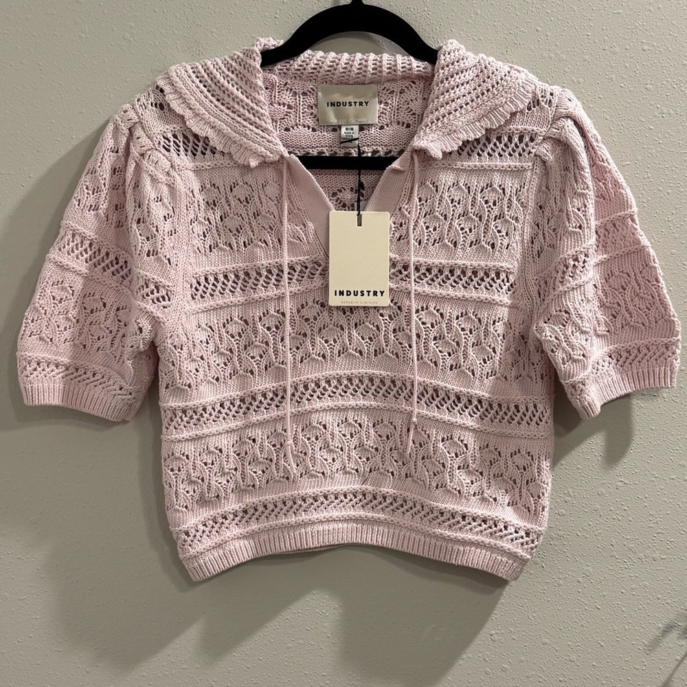 Industry Clothing NWT Medium Knit Sweater Coastal Grandma Cottagecore Grannycore